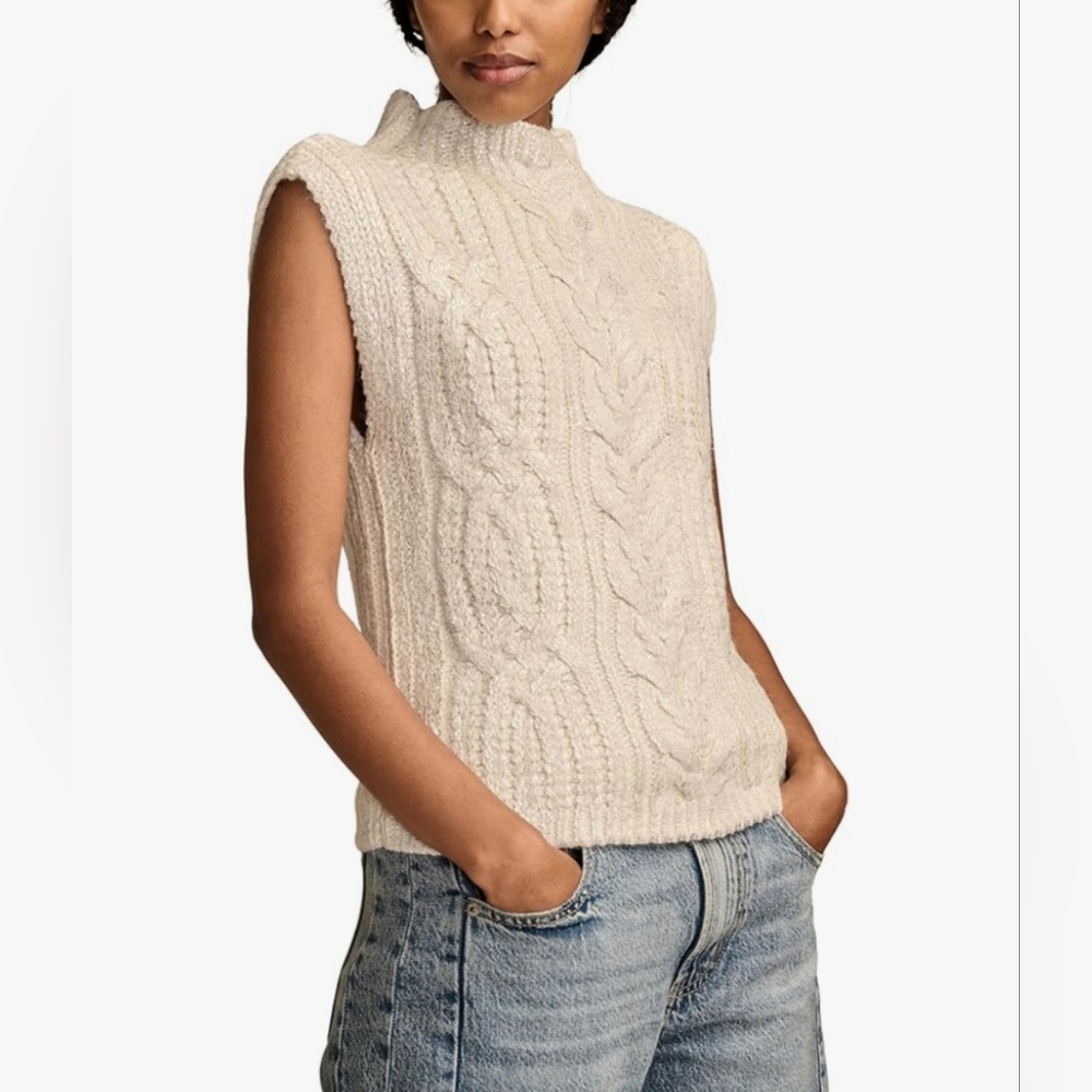 Lucky Brand Size XXL Whisper White Metallic Sweater Vest - Picture 3 of 6